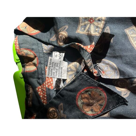 Vintage Beautiful Cote de France - 100% SILK - Mens Button Up Shirt Luxury Blue - Picture 6 of 7